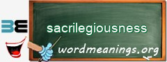 WordMeaning blackboard for sacrilegiousness